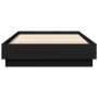 Black engineered wood bed frame 100x200 cm by vidaXL, Beds and slatted bases - Ref: Foro24-839596, Price: 90,45 €, Discount: %