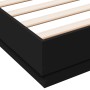 Estructura de cama madera de ingeniería negra 120x190 cm