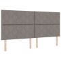 Estructura de cama con cabecera Taupé 200 x 200 cm tela