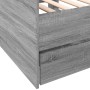Tumbona con cajones madera ingeniería gris Sonoma 90x200 cm