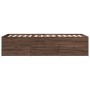 Lounger with brown oak engineered wood drawers 90x200 cm by vidaXL, Beds and slatted bases - Ref: Foro24-3280880, Price: 214,...