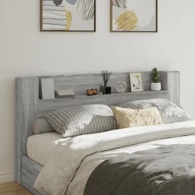 Sonoma-graues LED-Bettkopfteil 200 x 16,5 x 103,5 cm von vidaXL, Kopf- und Fußteile - Ref: Foro24-839271, Preis: 112,00 €, Ra...