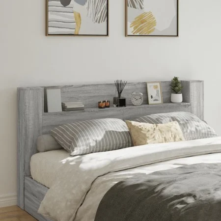 Sonoma-graues LED-Bettkopfteil 200 x 16,5 x 103,5 cm von vidaXL, Kopf- und Fußteile - Ref: Foro24-839271, Preis: 112,00 €, Ra...