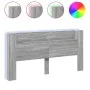 Cabecero de cama con LED gris Sonoma 200x16,5x103,5 cm de vidaXL, Cabeceros y pies de cama - Ref: Foro24-839271, Precio: 111,...