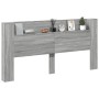 Sonoma-graues LED-Bettkopfteil 200 x 16,5 x 103,5 cm von vidaXL, Kopf- und Fußteile - Ref: Foro24-839271, Preis: 113,81 €, Ra...