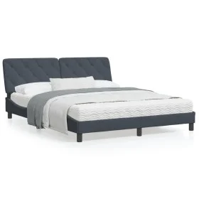 Dunkelgrauer Samtbettrahmen mit Kopfteil 160x200 cm von vidaXL, Betten und Lattenroste - Ref: Foro24-3207930, Preis: 248,86 €...