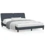 Dark gray velvet bed frame with headboard 160x200 cm by vidaXL, Beds and slatted bases - Ref: Foro24-3207930, Price: 248,86 €...