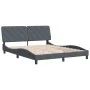 Dark gray velvet bed frame with headboard 160x200 cm by vidaXL, Beds and slatted bases - Ref: Foro24-3207930, Price: 248,86 €...