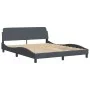 Dark gray velvet bed frame with headboard 160x200 cm by vidaXL, Beds and slatted bases - Ref: Foro24-3207930, Price: 248,86 €...
