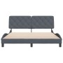 Dark gray velvet bed frame with headboard 160x200 cm by vidaXL, Beds and slatted bases - Ref: Foro24-3207930, Price: 254,32 €...