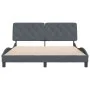 Dark gray velvet bed frame with headboard 160x200 cm by vidaXL, Beds and slatted bases - Ref: Foro24-3207930, Price: 248,86 €...