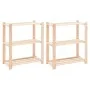 Regal 3 Ebenen 2 Einheiten massives Kiefernholz 150 kg von vidaXL, Industrieregale - Ref: Foro24-3051117, Preis: 93,53 €, Rab...