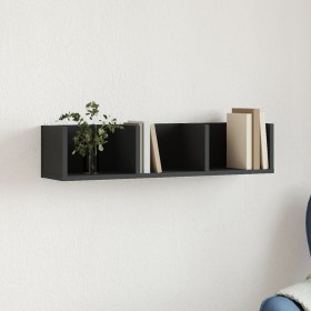Black engineered wood wall cabinet 75x18x16.5 cm by vidaXL, Shelves and shelves - Ref: Foro24-840431, Price: 22,48 €, Discoun...
