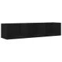 Mueble de pared de madera de ingenieria negro 75x18x16,5 cm de vidaXL, Estantes y estanterías - Ref: Foro24-840431, Precio: 2...