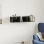 Mueble de pared de madera de ingenieria negro 75x18x16,5 cm de vidaXL, Estantes y estanterías - Ref: Foro24-840431, Precio: 2...
