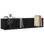 Black engineered wood wall cabinet 75x18x16.5 cm by vidaXL, Shelves and shelves - Ref: Foro24-840431, Price: 22,48 €, Discoun...
