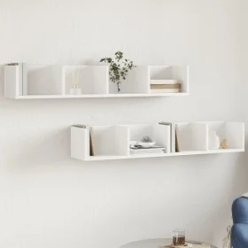 Wandmöbel 2 Stk. Holzwerkstoff weiß 99x18x16,5 cm von vidaXL, Regale und Regale - Ref: Foro24-840444, Preis: 39,08 €, Rabatt: %