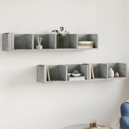Wall furniture 2 units concrete gray 99x18x16.5 cm by vidaXL, Shelves and shelves - Ref: Foro24-840450, Price: 36,75 €, Disco...