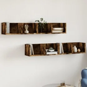 Wandmöbel 2 Einheiten Räuchereiche 99x18x16,5 cm von vidaXL, Regale und Regale - Ref: Foro24-840452, Preis: 43,86 €, Rabatt: %