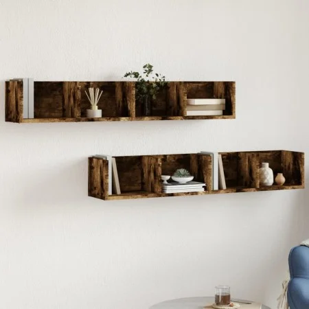 Wandmöbel 2 Einheiten Räuchereiche 99x18x16,5 cm von vidaXL, Regale und Regale - Ref: Foro24-840452, Preis: 43,86 €, Rabatt: %