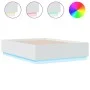 Estructura de cama con LED madera ingeniería blanco 135x190 cm de vidaXL, Camas y somieres - Ref: Foro24-3209646, Precio: 168...