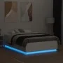 White engineered wood bed frame with LED 135x190 cm by vidaXL, Beds and slatted bases - Ref: Foro24-3209646, Price: 168,77 €,...