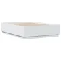 White engineered wood bed frame with LED 135x190 cm by vidaXL, Beds and slatted bases - Ref: Foro24-3209646, Price: 168,77 €,...