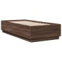 Estructura de cama madera de ingeniería roble marrón 90x200 cm