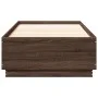 Brown oak engineered wood bed frame 90x200 cm by vidaXL, Beds and slatted bases - Ref: Foro24-3209729, Price: 115,13 €, Disco...