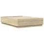 Estructura de cama madera de ingeniería roble Sonoma 160x200 cm de vidaXL, Camas y somieres - Ref: Foro24-3209690, Precio: 15...
