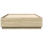 Sonoma oak engineered wood bed frame 160x200 cm by vidaXL, Beds and slatted bases - Ref: Foro24-3209690, Price: 154,43 €, Dis...