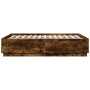 Smoked oak engineered wood bed frame 140x190cm by vidaXL, Beds and slatted bases - Ref: Foro24-3209734, Price: 147,03 €, Disc...