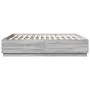 Sonoma gray engineered wood bed frame 180x200 cm by vidaXL, Beds and slatted bases - Ref: Foro24-3209686, Price: 164,57 €, Di...