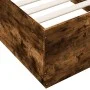 Smoked oak engineered wood bed frame 90x190 cm by vidaXL, Beds and slatted bases - Ref: Foro24-3209755, Price: 108,20 €, Disc...