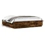 Smoked oak engineered wood bed frame 200x200cm by vidaXL, Beds and slatted bases - Ref: Foro24-3209678, Price: 167,95 €, Disc...