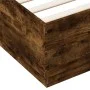 Smoked oak engineered wood bed frame 200x200cm by vidaXL, Beds and slatted bases - Ref: Foro24-3209678, Price: 167,95 €, Disc...