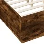 Smoked oak engineered wood bed frame 135x190cm by vidaXL, Beds and slatted bases - Ref: Foro24-3209741, Price: 142,13 €, Disc...