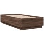Oak brown engineered wood bed frame 90x190 cm by vidaXL, Beds and slatted bases - Ref: Foro24-3209757, Price: 112,84 €, Disco...