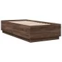 Oak brown engineered wood bed frame 90x190 cm by vidaXL, Beds and slatted bases - Ref: Foro24-3209757, Price: 111,56 €, Disco...
