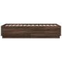 Oak brown engineered wood bed frame 90x190 cm by vidaXL, Beds and slatted bases - Ref: Foro24-3209757, Price: 112,84 €, Disco...