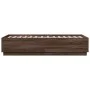 Oak brown engineered wood bed frame 90x190 cm by vidaXL, Beds and slatted bases - Ref: Foro24-3209757, Price: 111,56 €, Disco...