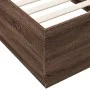 Oak brown engineered wood bed frame 90x190 cm by vidaXL, Beds and slatted bases - Ref: Foro24-3209757, Price: 111,56 €, Disco...