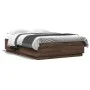 Oak brown engineered wood bed frame 120x200 cm by vidaXL, Beds and slatted bases - Ref: Foro24-3209715, Price: 143,57 €, Disc...