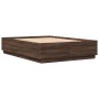 Oak brown engineered wood bed frame 120x200 cm by vidaXL, Beds and slatted bases - Ref: Foro24-3209715, Price: 150,94 €, Disc...