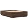 Oak brown engineered wood bed frame 120x200 cm by vidaXL, Beds and slatted bases - Ref: Foro24-3209715, Price: 143,57 €, Disc...