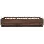Oak brown engineered wood bed frame 120x200 cm by vidaXL, Beds and slatted bases - Ref: Foro24-3209715, Price: 143,57 €, Disc...