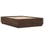Oak brown engineered wood bed frame 120x200 cm by vidaXL, Beds and slatted bases - Ref: Foro24-3209715, Price: 143,57 €, Disc...
