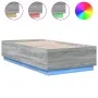 Sonoma gray wood bed frame with LED lights 90x190 cm by vidaXL, Beds and slatted bases - Ref: Foro24-3209665, Price: 132,31 €...