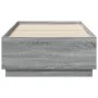 Sonoma gray wood bed frame with LED lights 90x190 cm by vidaXL, Beds and slatted bases - Ref: Foro24-3209665, Price: 132,31 €...