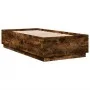 Bed frame with LED lights smoked oak wood 75x190 cm by vidaXL, Beds and slatted bases - Ref: Foro24-3209671, Price: 123,63 €,...